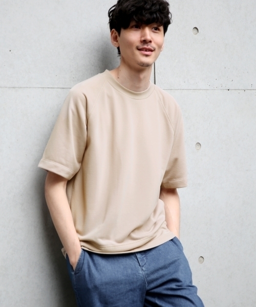 GLOBAL WORK（グローバルワーク）の「【吸水速乾】フレンチテリーTEE/788919（Tシャツ/カットソー・メンズ・ホワイト/ベージュ/ネイビー/グレー/ピンク・SMALL/MEDIUM/LARGE/X-LARGE）」の3枚目の写真