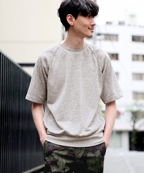 GLOBAL WORK（グローバルワーク）の「【吸水速乾】フレンチテリーTEE/788919（Tシャツ/カットソー・メンズ・ホワイト/ベージュ/ネイビー/グレー/ピンク・SMALL/MEDIUM/LARGE/X-LARGE）」の2枚目の写真