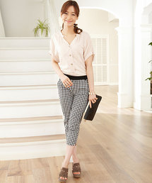 NANO universe | ギンガムチェッククロップドパンツ(その他パンツ)