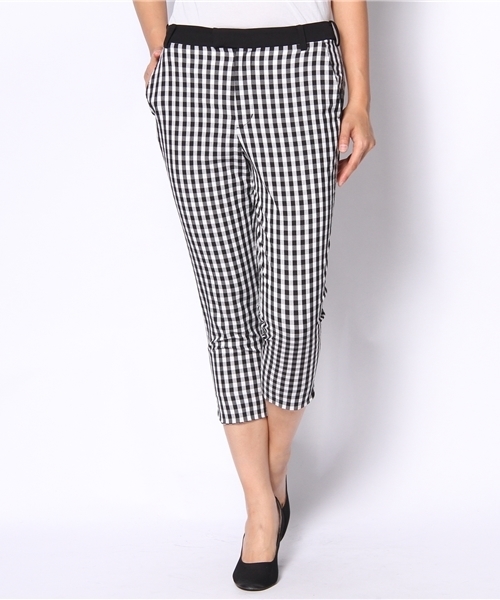 NANO universe（ナノユニバース）の「ギンガムチェッククロップドパンツ（その他パンツ・レディース・ブラック・36/38）」の10枚目の写真