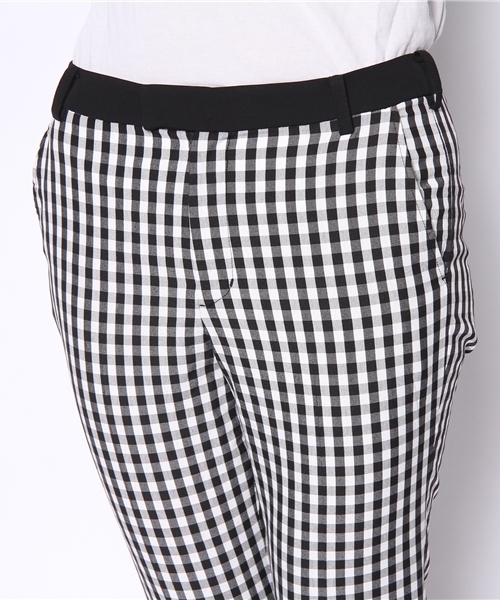 NANO universe（ナノユニバース）の「ギンガムチェッククロップドパンツ（その他パンツ・レディース・ブラック・36/38）」の4枚目の写真