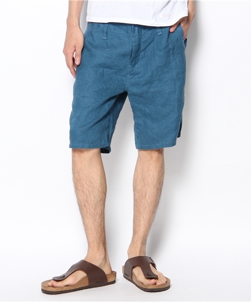 NANO universe（ナノユニバース）の「Wベルトリネンショーツ（その他パンツ・メンズ・ネイビー/マスタード/ホワイト系その他/ボルドー/ブルー/カーキ/ブラック・MEDIUM/LARGE）」の5枚目の写真