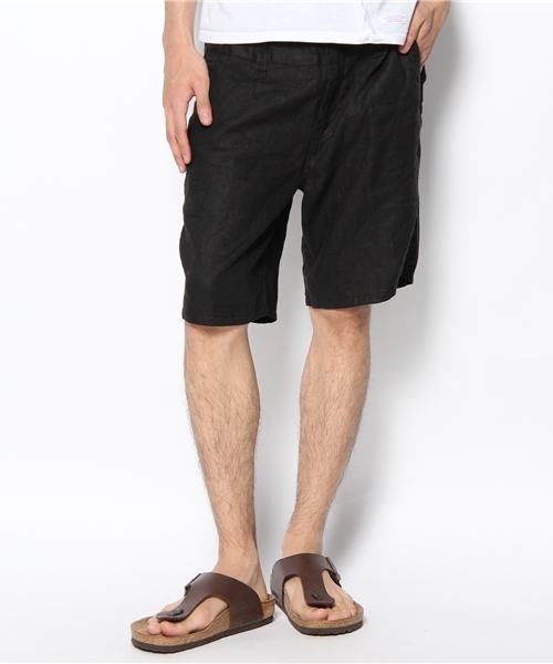 NANO universe（ナノユニバース）の「Wベルトリネンショーツ（その他パンツ・メンズ・ネイビー/マスタード/ホワイト系その他/ボルドー/ブルー/カーキ/ブラック・MEDIUM/LARGE）」の3枚目の写真