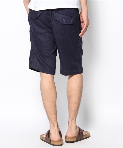 NANO universe（ナノユニバース）の「Wベルトリネンショーツ（その他パンツ・メンズ・ネイビー/マスタード/ホワイト系その他/ボルドー/ブルー/カーキ/ブラック・MEDIUM/LARGE）」の9枚目の写真