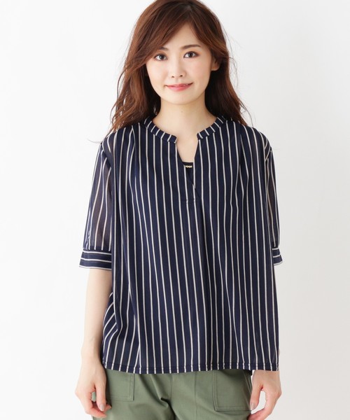 grove(グローブ)の「【洗える】エスパンディドッキングプルオーバー(Tシャツ/カットソー・レディース・ダークグリーン/ネイビー/アイボリー/ボルドー・02/03/04)」の5枚目の写真