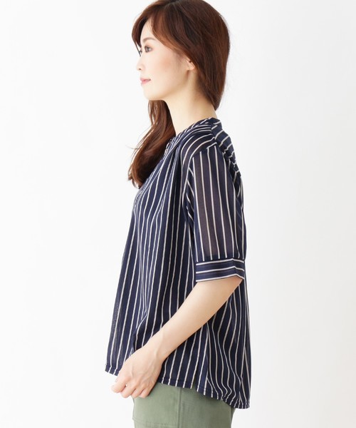 grove(グローブ)の「【洗える】エスパンディドッキングプルオーバー(Tシャツ/カットソー・レディース・ダークグリーン/ネイビー/アイボリー/ボルドー・02/03/04)」の6枚目の写真