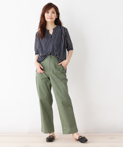 grove(グローブ)の「【洗える】エスパンディドッキングプルオーバー(Tシャツ/カットソー・レディース・ダークグリーン/ネイビー/アイボリー/ボルドー・02/03/04)」の13枚目の写真