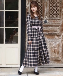 one after another NICE CLAUP | シャーリングロングワンピース(ワンピース)