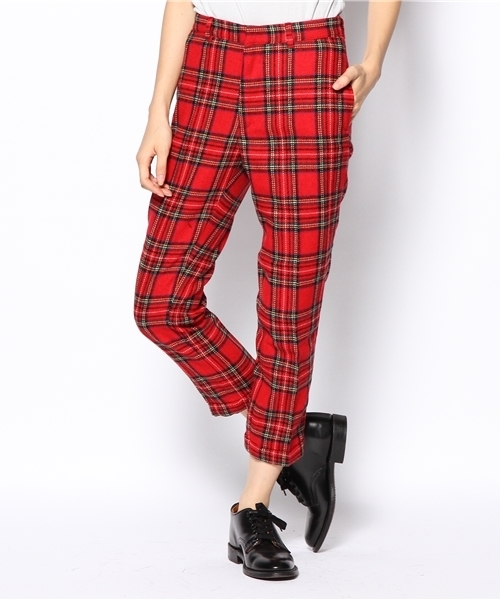 BEAMS BOY(ビームスボーイ)の「□BEAMS BOY / タータン スラックス 9分(スラックス・レディース・チャコールグレー/レッド/ネイビー・0/1)」の1枚目の写真