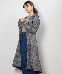グレンチェックロングコート