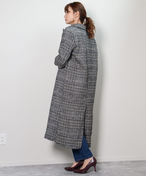 shopnikoniko(ショップニコニコ)の「グレンチェックロングコート(チェスターコート・レディース・チェック・フリー)」の5枚目の写真
