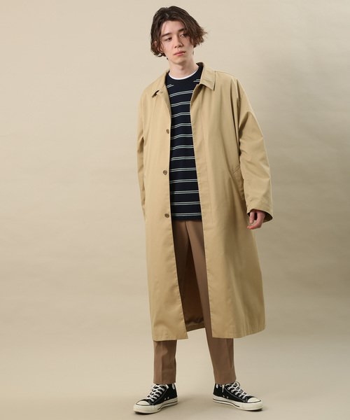 JUNRED(ジュンレッド)の「【オーバーコート】バックチェックステンカラーコート(ステンカラーコート・メンズ・ネイビー/キャメル・FREE/M/L)」の14枚目の写真