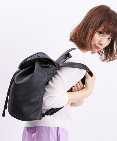 WEGO（ウィゴー）の「WEGO/フラップミニリュック（バックパック/リュック・レディース・ホワイト/ブラック・FREE）」の14枚目の写真