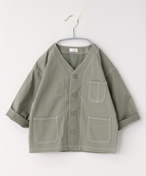 LOWRYS FARM(ローリーズファーム)の「ストレッチツイルカバーオール 830351(ノーカラージャケット・キッズ・ブラウン/オフホワイト/グリーン・SMALL/MEDIUM/LARGE)」の17枚目の写真