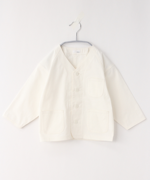 LOWRYS FARM(ローリーズファーム)の「ストレッチツイルカバーオール 830351(ノーカラージャケット・キッズ・ブラウン/オフホワイト/グリーン・SMALL/MEDIUM/LARGE)」の4枚目の写真