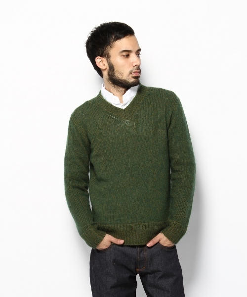 EDIFICE（エディフィス）の「◇LAMB*MOHAIRシャギーＶネックプルオーバーニット（ニット/セーター・メンズ・グレー/グレー系その他/ネイビー/レッド/グリーン/ブルー・44/46/48）」の4枚目の写真