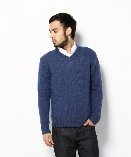 EDIFICE（エディフィス）の「◇LAMB*MOHAIRシャギーＶネックプルオーバーニット（ニット/セーター・メンズ・グレー/グレー系その他/ネイビー/レッド/グリーン/ブルー・44/46/48）」の15枚目の写真