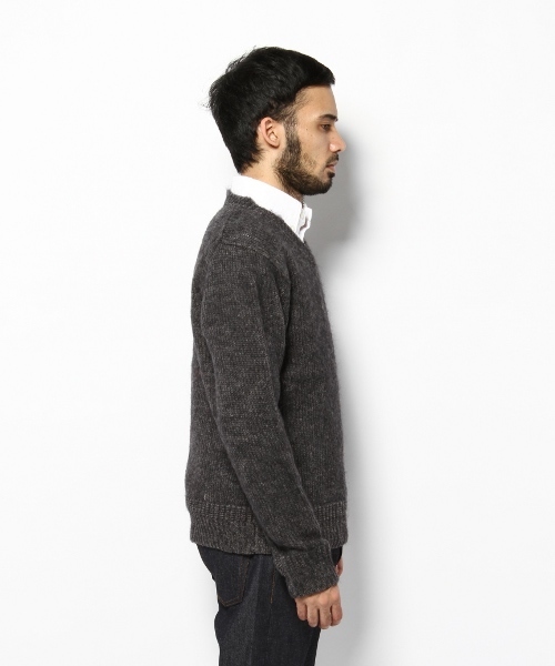 EDIFICE（エディフィス）の「◇LAMB*MOHAIRシャギーＶネックプルオーバーニット（ニット/セーター・メンズ・グレー/グレー系その他/ネイビー/レッド/グリーン/ブルー・44/46/48）」の9枚目の写真