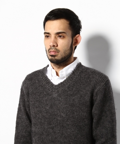 EDIFICE（エディフィス）の「◇LAMB*MOHAIRシャギーＶネックプルオーバーニット（ニット/セーター・メンズ・グレー/グレー系その他/ネイビー/レッド/グリーン/ブルー・44/46/48）」の12枚目の写真