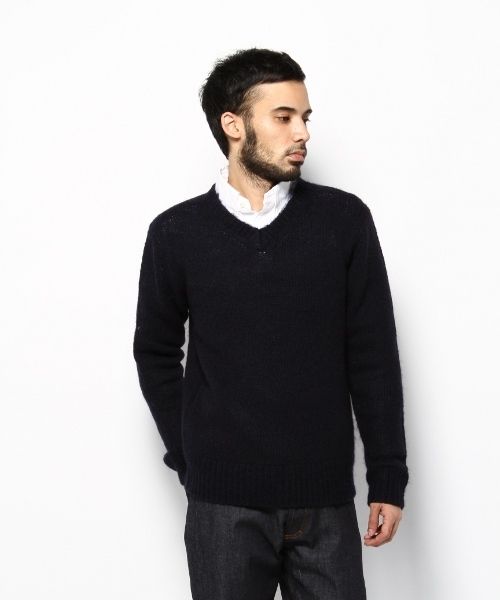 EDIFICE（エディフィス）の「◇LAMB*MOHAIRシャギーＶネックプルオーバーニット（ニット/セーター・メンズ・グレー/グレー系その他/ネイビー/レッド/グリーン/ブルー・44/46/48）」の14枚目の写真