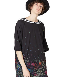 病みかわいいバラバララインセーラーTシャツ -メガビッグ-