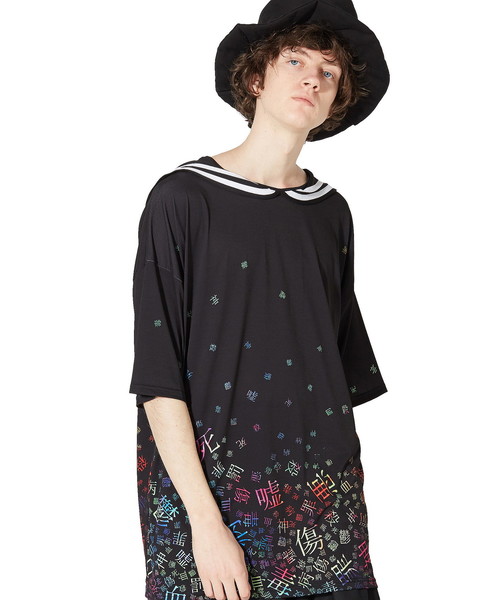 ankoROCK(アンコロック)の「病みかわいいバラバララインセーラーTシャツ -メガビッグ-(Tシャツ/カットソー・メンズ・A/B/C・ONE SIZE)」の6枚目の写真