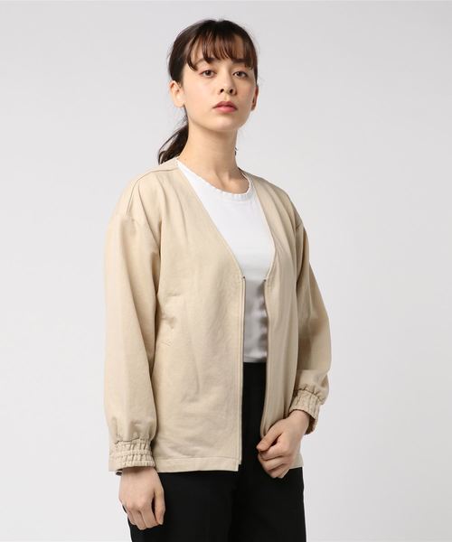 Willful by lipstar(ウィルフル バイ リップスター)の「【Willful by lipstar】麻調ジャージジップアップブルゾン(ブルゾン・レディース・ブラック/ベージュ/キャメル・M)」の8枚目の写真
