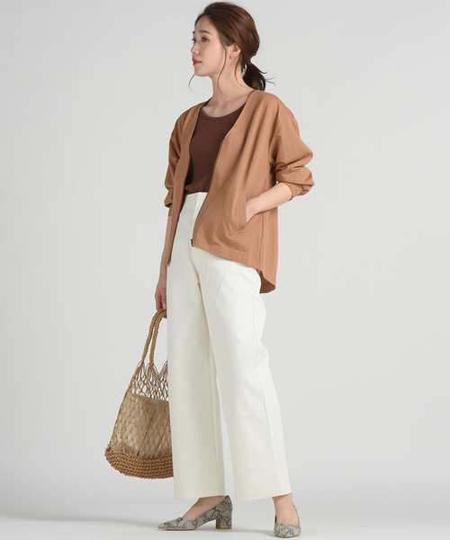 Willful by lipstar(ウィルフル バイ リップスター)の「【Willful by lipstar】麻調ジャージジップアップブルゾン(ブルゾン・レディース・ブラック/ベージュ/キャメル・M)」の10枚目の写真