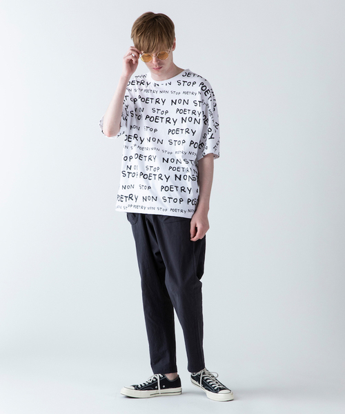 rehacer(レアセル)の「rehacer : × Mark Gonzales N.S.P Texitle Dolman CS Made in Japan / マークゴンザレス コラボ N.S.P. テキスタイル ドルマン カットソー メイドインジャパン(Tシャツ/カットソー・メンズ・ブラック/ホワイト・MEDIUM/LARGE/SMALL)」の5枚目の写真