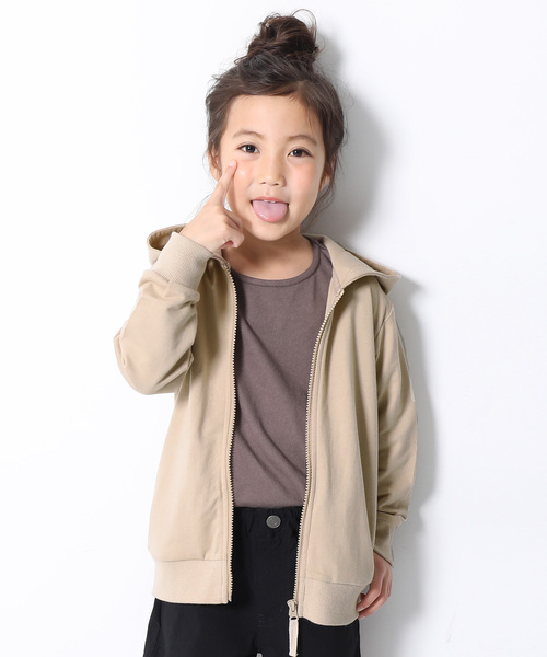 devirock(デビロック)の「ジップパーカー(パーカー・キッズ・ブラック/ベージュ/ネイビー/レッド/カーキ/ピンク/ヘザーチャコール/杢グレー/ブルー系その他/ブルー/ターコイズブルー/グリーン系その他/ライトパープル/スモークピンク/ピンク系その他/モカ/キャメル/イエロー/ラベンダー/パープル系その他・80cm/90cm/110cm/100cm/120cm/130cm/140cm/150cm/160cm)」の5枚目の写真