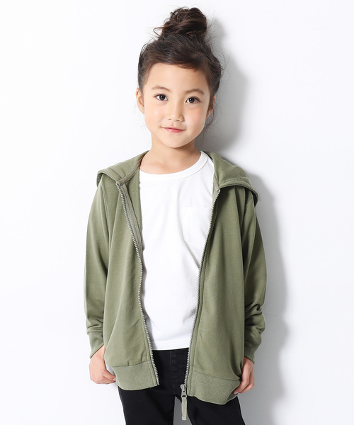 devirock(デビロック)の「ジップパーカー(パーカー・キッズ・ブラック/ベージュ/ネイビー/レッド/カーキ/ピンク/ヘザーチャコール/杢グレー/ブルー系その他/ブルー/ターコイズブルー/グリーン系その他/ライトパープル/スモークピンク/ピンク系その他/モカ/キャメル/イエロー/ラベンダー/パープル系その他・80cm/90cm/110cm/100cm/120cm/130cm/140cm/150cm/160cm)」の6枚目の写真