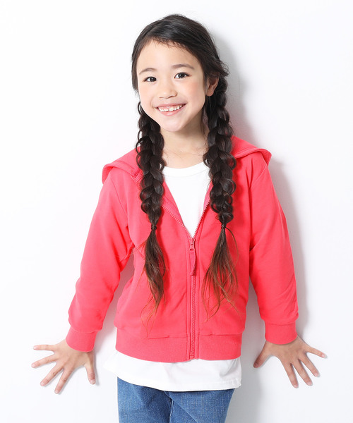 devirock(デビロック)の「ジップパーカー(パーカー・キッズ・ブラック/ベージュ/ネイビー/レッド/カーキ/ピンク/ヘザーチャコール/杢グレー/ブルー系その他/ブルー/ターコイズブルー/グリーン系その他/ライトパープル/スモークピンク/ピンク系その他/モカ/キャメル/イエロー/ラベンダー/パープル系その他・80cm/90cm/110cm/100cm/120cm/130cm/140cm/150cm/160cm)」の17枚目の写真