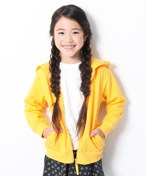 devirock(デビロック)の「ジップパーカー(パーカー・キッズ・ブラック/ベージュ/ネイビー/レッド/カーキ/ピンク/ヘザーチャコール/杢グレー/ブルー系その他/ブルー/ターコイズブルー/グリーン系その他/ライトパープル/スモークピンク/ピンク系その他/モカ/キャメル/イエロー/ラベンダー/パープル系その他・80cm/90cm/110cm/100cm/120cm/130cm/140cm/150cm/160cm)」の15枚目の写真