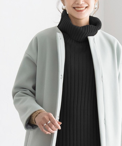 Pierrot（ピエロ）の「タートルネックリブニットワンピース（ワンピース・レディース・ブラック/ネイビー/ブラウン/アイボリー/杢グレー/ベージュ系その他/ダークカーキ/ブラウン系その他/ピンク/ブルー/バーガンディー・M/L）」の22枚目の写真