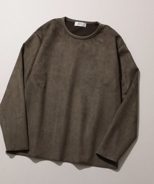 ADAM ET ROPE'（アダムエロペ）の「GVスウエードダンボールCN19A（Tシャツ/カットソー・メンズ・ブラック/ダークブラウン/カーキ・M/L）」の3枚目の写真