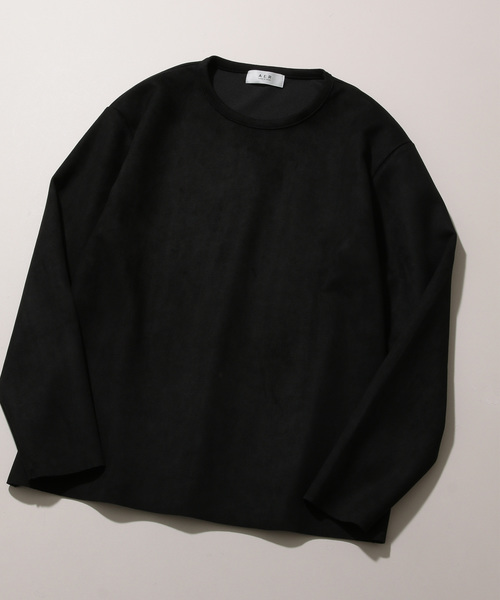 ADAM ET ROPE'（アダムエロペ）の「GVスウエードダンボールCN19A（Tシャツ/カットソー・メンズ・ブラック/ダークブラウン/カーキ・M/L）」の2枚目の写真
