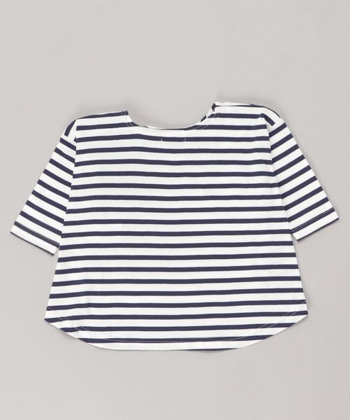 MAKE YOUR DAY(メイクユアデイ)の「【リンクコーデ】フレアボーダーTシャツ■90~140cm(Tシャツ/カットソー・キッズ・ネイビー/ピンク・110/120/130/140/90/100)」の8枚目の写真