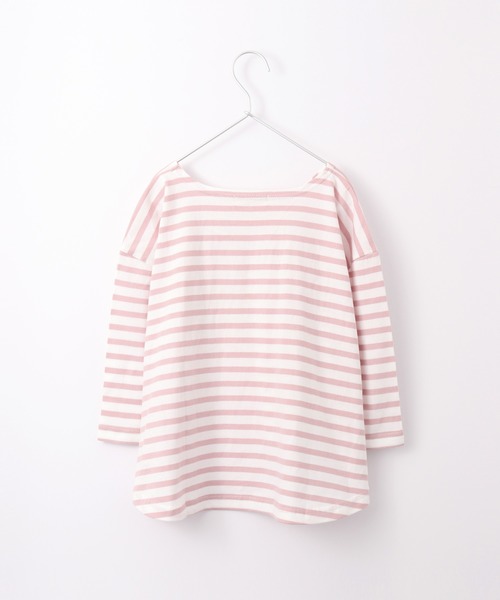 MAKE YOUR DAY(メイクユアデイ)の「【リンクコーデ】フレアボーダーTシャツ■90~140cm(Tシャツ/カットソー・キッズ・ネイビー/ピンク・110/120/130/140/90/100)」の5枚目の写真