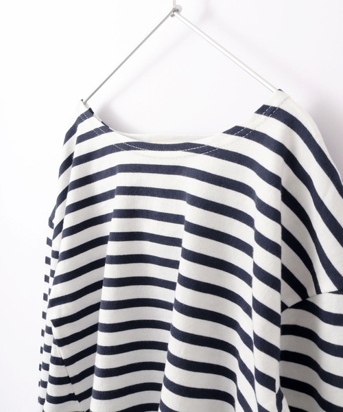 MAKE YOUR DAY(メイクユアデイ)の「【リンクコーデ】フレアボーダーTシャツ■90~140cm(Tシャツ/カットソー・キッズ・ネイビー/ピンク・110/120/130/140/90/100)」の6枚目の写真