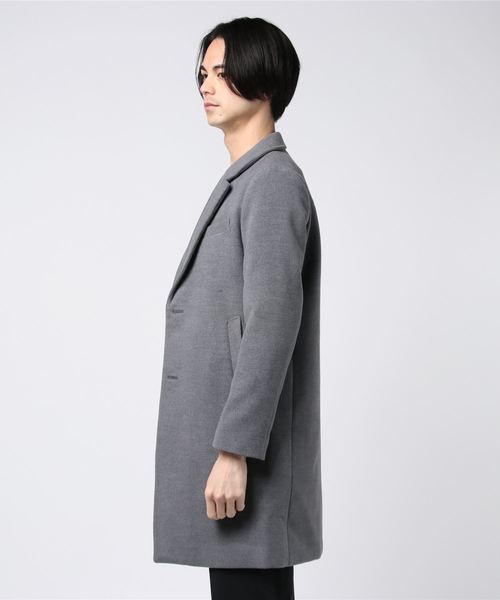 WEGO（ウィゴー）の「WEGO/メルトンチェスターコート（チェスターコート・メンズ・ブラック/ネイビー/杢グレー/キャメル・SMALL/MEDIUM/LARGE）」の6枚目の写真