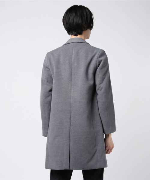 WEGO（ウィゴー）の「WEGO/メルトンチェスターコート（チェスターコート・メンズ・ブラック/ネイビー/杢グレー/キャメル・SMALL/MEDIUM/LARGE）」の5枚目の写真