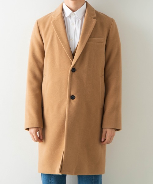 WEGO（ウィゴー）の「WEGO/メルトンチェスターコート（チェスターコート・メンズ・ブラック/ネイビー/杢グレー/キャメル・SMALL/MEDIUM/LARGE）」の20枚目の写真