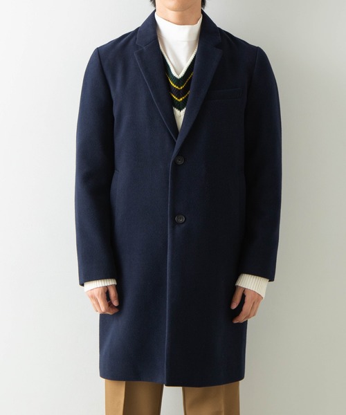 WEGO（ウィゴー）の「WEGO/メルトンチェスターコート（チェスターコート・メンズ・ブラック/ネイビー/杢グレー/キャメル・SMALL/MEDIUM/LARGE）」の21枚目の写真