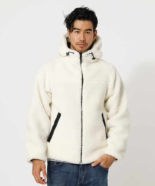 あゆ様 ブルゾン Sオフ白 BOA HOODIE BLOUSON/ボアフーディブルゾン（ブルゾン）｜AZUL BY