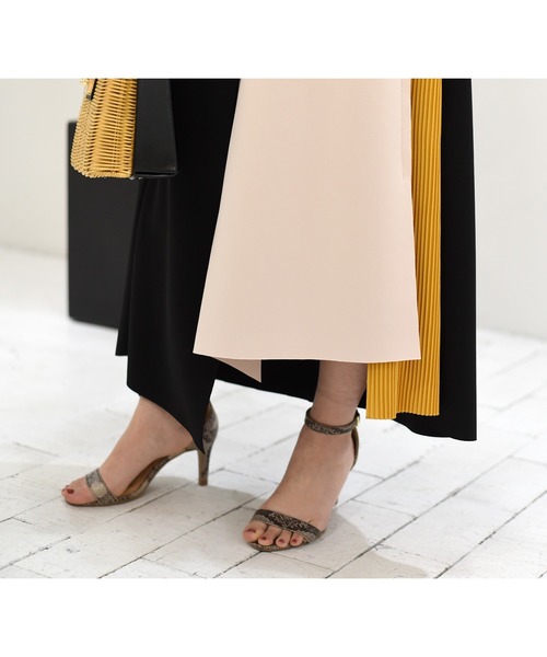 Eimee Law（エイミーロウ）の「シェルボタンデザイン配色切替SK（スカート・レディース・アイボリー/ブラック/ミント・38）」の13枚目の写真