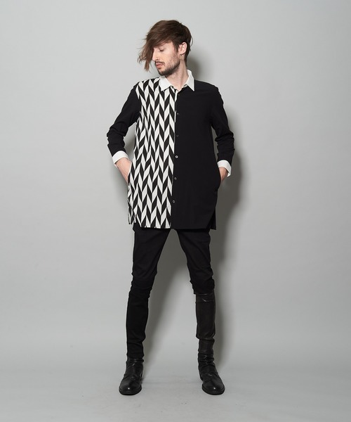 NO ID.(ノーアイディ)の「スイッチングルーズSH(シャツ/ブラウス・メンズ・ブラック/ブラック×ホワイト/ホワイト×ブラック・ONE SIZE)」の9枚目の写真