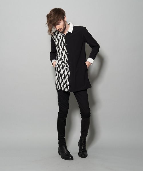 NO ID.(ノーアイディ)の「スイッチングルーズSH(シャツ/ブラウス・メンズ・ブラック/ブラック×ホワイト/ホワイト×ブラック・ONE SIZE)」の10枚目の写真