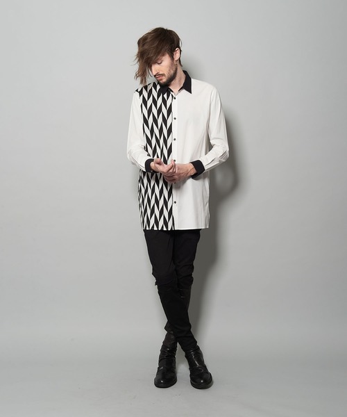 NO ID.(ノーアイディ)の「スイッチングルーズSH(シャツ/ブラウス・メンズ・ブラック/ブラック×ホワイト/ホワイト×ブラック・ONE SIZE)」の5枚目の写真