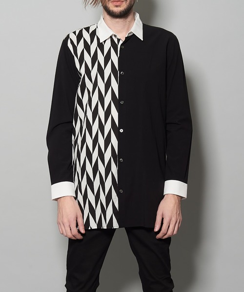 NO ID.(ノーアイディ)の「スイッチングルーズSH(シャツ/ブラウス・メンズ・ブラック/ブラック×ホワイト/ホワイト×ブラック・ONE SIZE)」の8枚目の写真