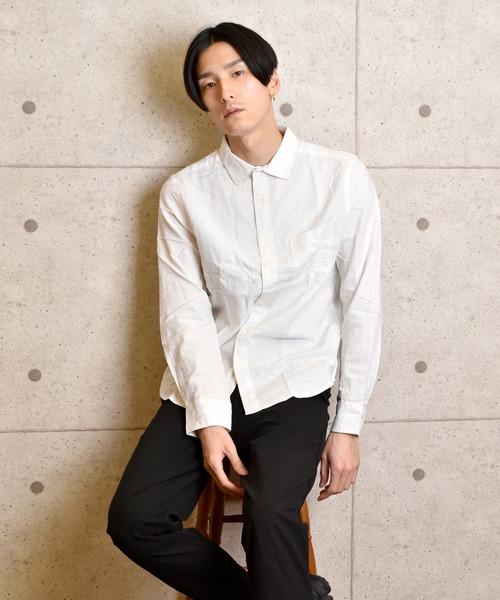VIBGYOR（ヴィブジョー）の「VIBGYOR Select/綿麻ストレッチ長袖シャツ(BI)（シャツ/ブラウス・メンズ・ライトグリーン/ブルー/グリーン/ピンク/イエロー/サックスブルー/ホワイト/ワインレッド/ブラック/ネイビー・LARGE/MEDIUM）」の11枚目の写真